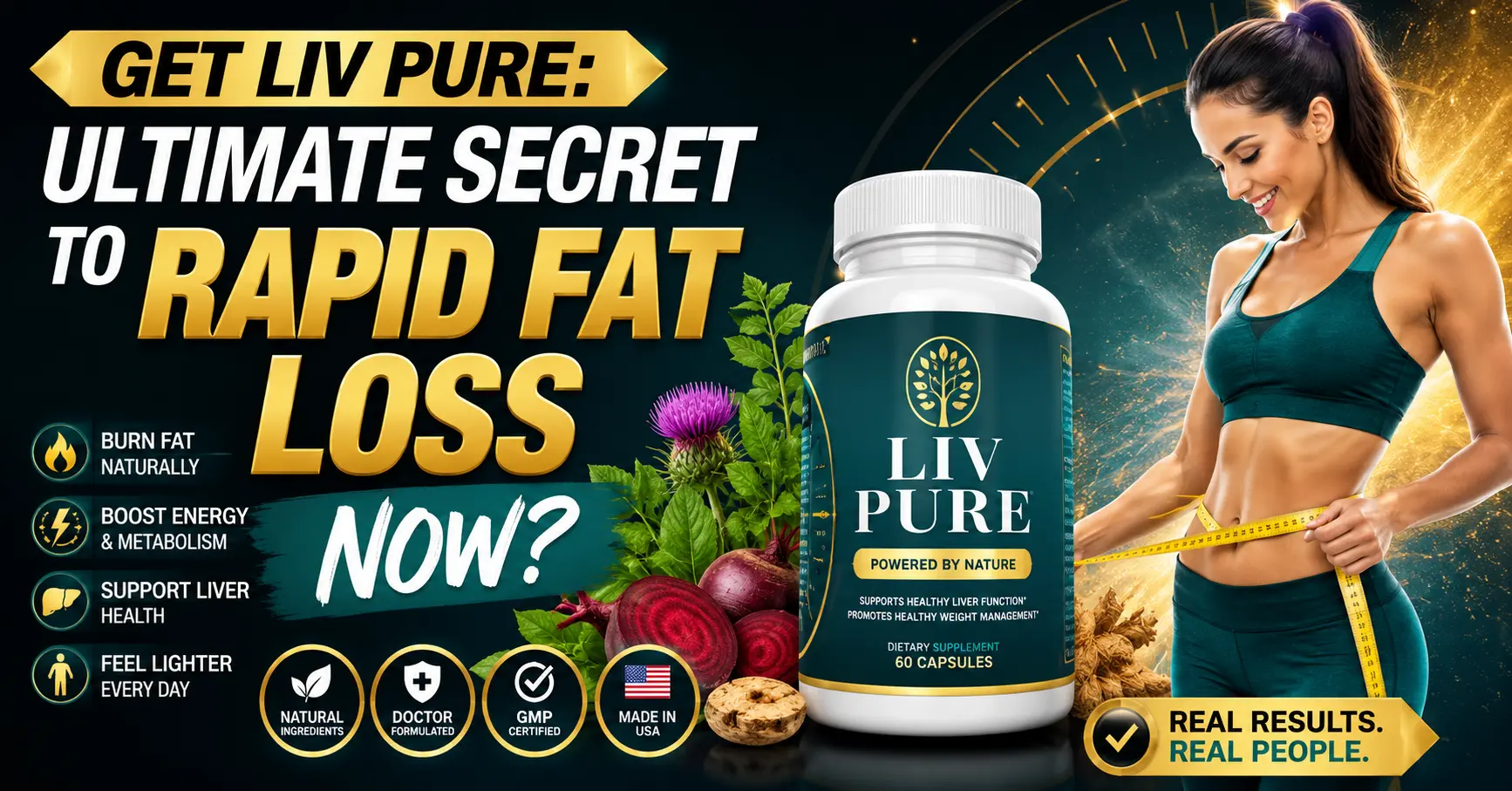 Livpure Advantage official supplement bottle for liver detox and rapid fat loss